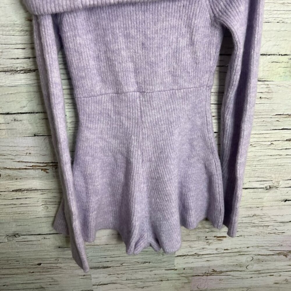 Urban Outfitters Lavender Off-Shoulder Knit Romper - Picture 7 of 9